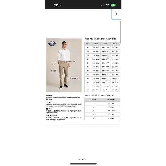 Dockers Men’s Pants 44x32 Original Khaki Relaxed Pleated Cuffed 100% Cotton NWT - Picture 6 of 8